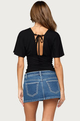 Betee Flutter Plunge Neck Top
