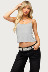 Donia Cutout Beaded String Tank Top