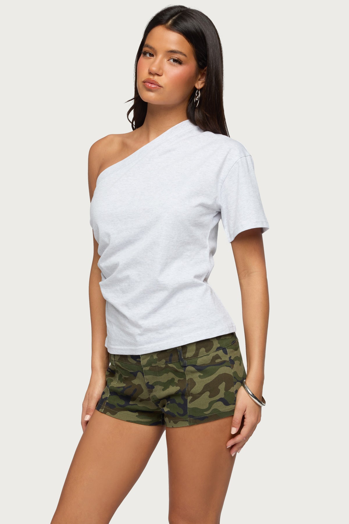 Yurey Gathered One Shoulder Top