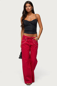 Kala Grommet Low Rise Baggy Jeans