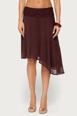 Evia Lacey Asymmetric Midi Skirt