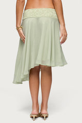 Evia Lacey Asymmetric Midi Skirt