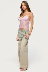Ottilie Lace & Satin Effect Top