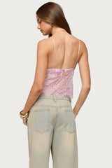Ottilie Lace & Satin Effect Top
