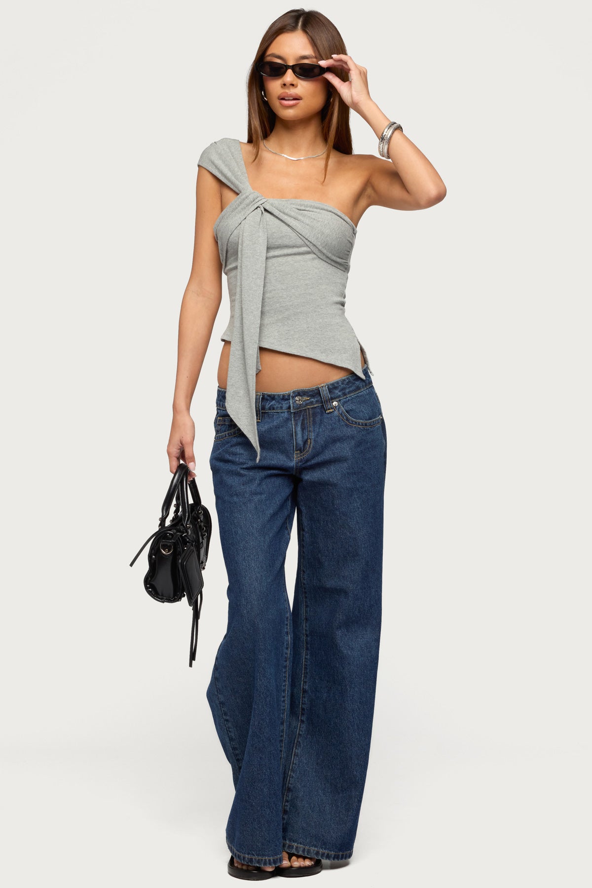 Zoie Draped Tie One Shoulder Top – edikted