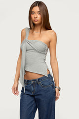 Zoie Draped Tie One Shoulder Top