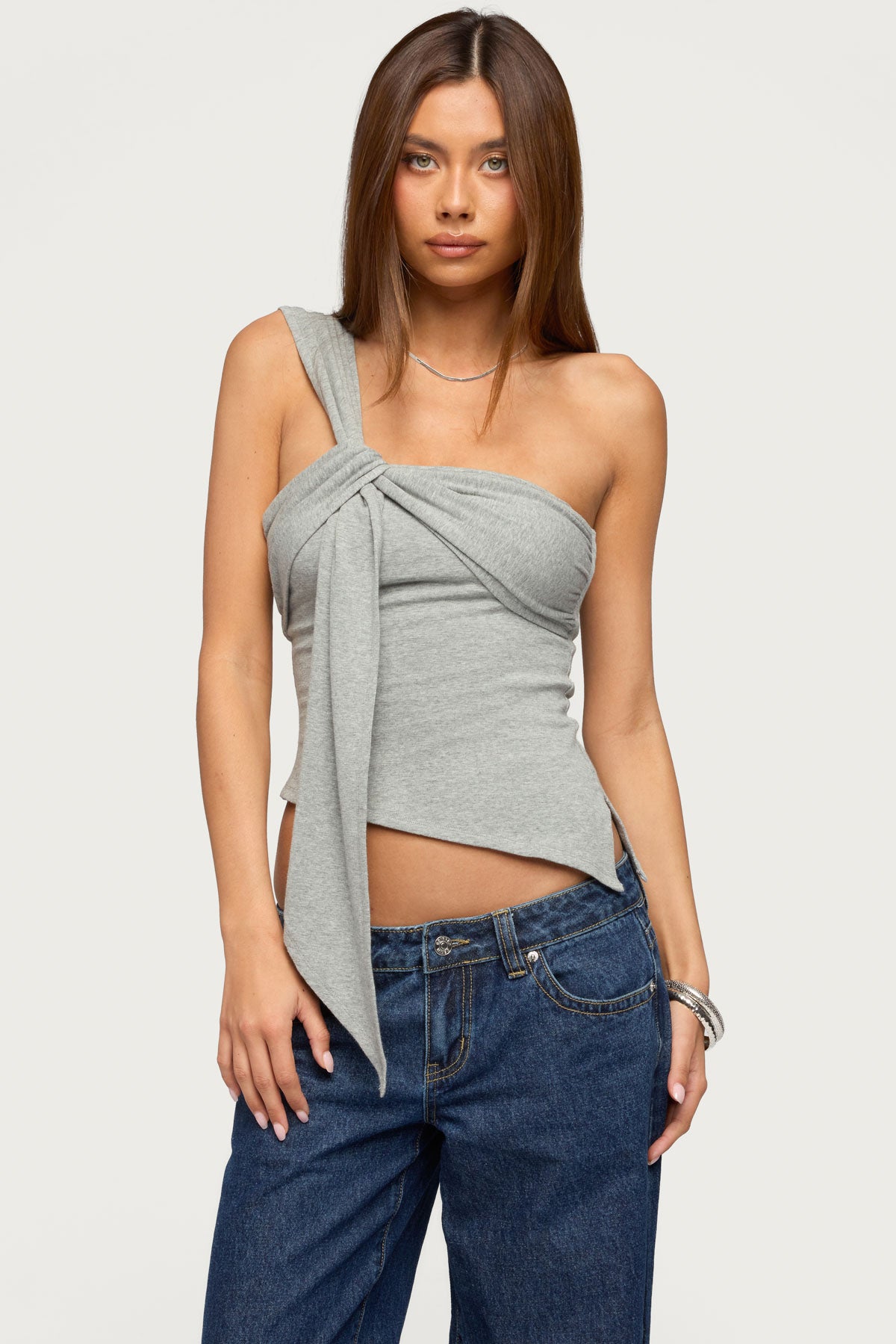 Zoie Draped Tie One Shoulder Top – edikted