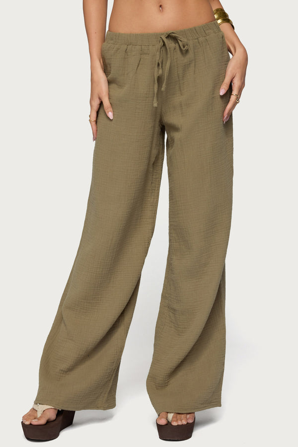 Viktoria Wide Leg Gauze Pants
