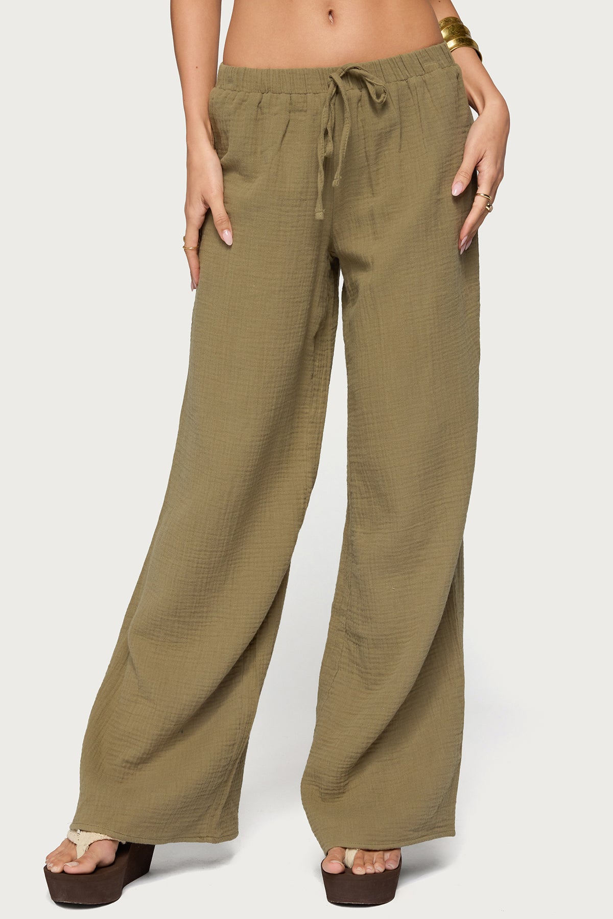 Viktoria Wide Leg Gauze Pants