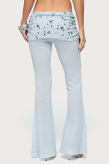 Zephyra Bead & Sequin Foldover Pants