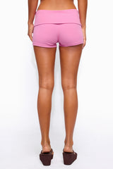 Audrea Ribbed Foldover Biker Shorts