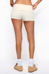 Audrea Ribbed Foldover Biker Shorts