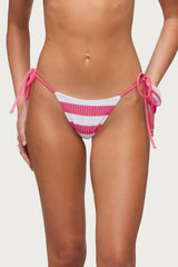 Bellie Rhinestone Striped Bikini Bottom