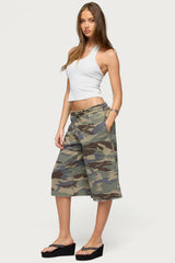 Camo Rush Oversized Bermuda Shorts