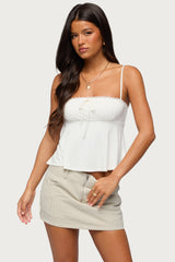 Gallie Tie Front Babydoll Top