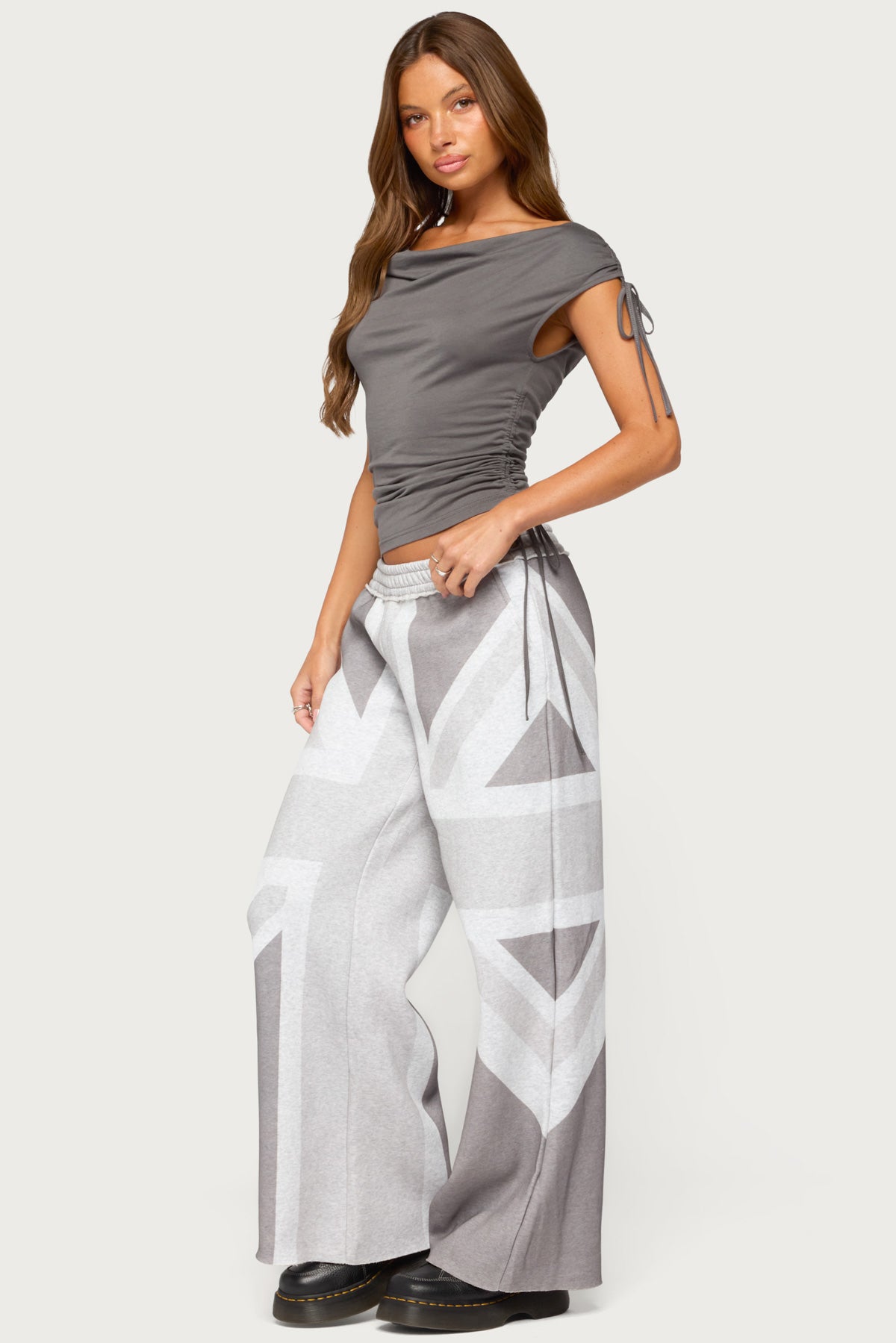 Royan Cowl Neck Drawstring Top