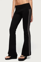 Charly Foldover Stripey Flared Pants