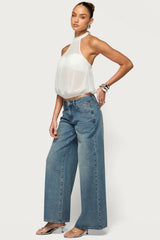 Sheer Built In Bra Bubble Top