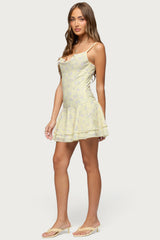 Daphna Floral Chiffon Mini Dress