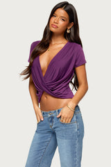 Addie Deep V Twist Front Top