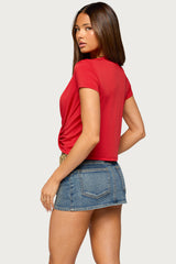 Addie Deep V Twist Front Top