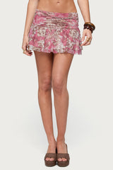 Tessa Floral Ruffle Mini Skirt