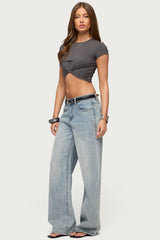 Sephey Twisted Cropped T Shirt