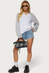 Jozie Contrast Raglan French Terry Hoodie