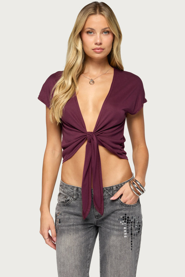 Marisse Tie Front Top view 1