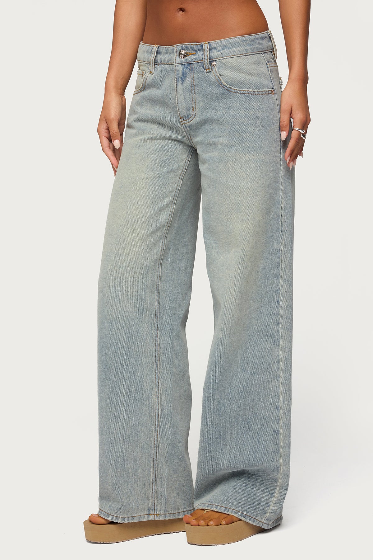 Quintie Mid Rise Straight Leg Jeans