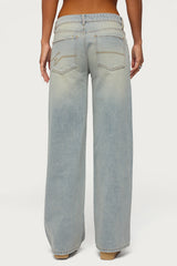 Quintie Mid Rise Straight Leg Jeans