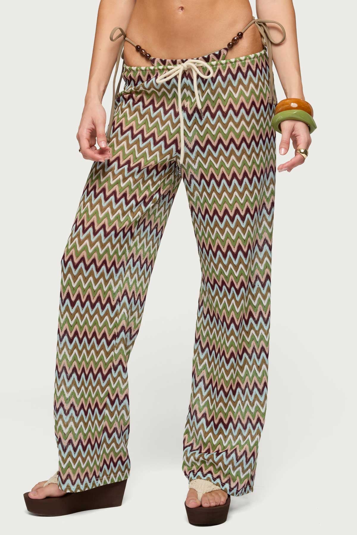 Mindee Zigzag Crochet Pants – edikted