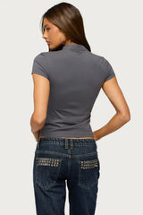 Magnus High Neck Keyhole Top