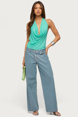 Sephie Stud Cowl Neck Halter Top