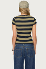 Rhianon Striped Henley Top
