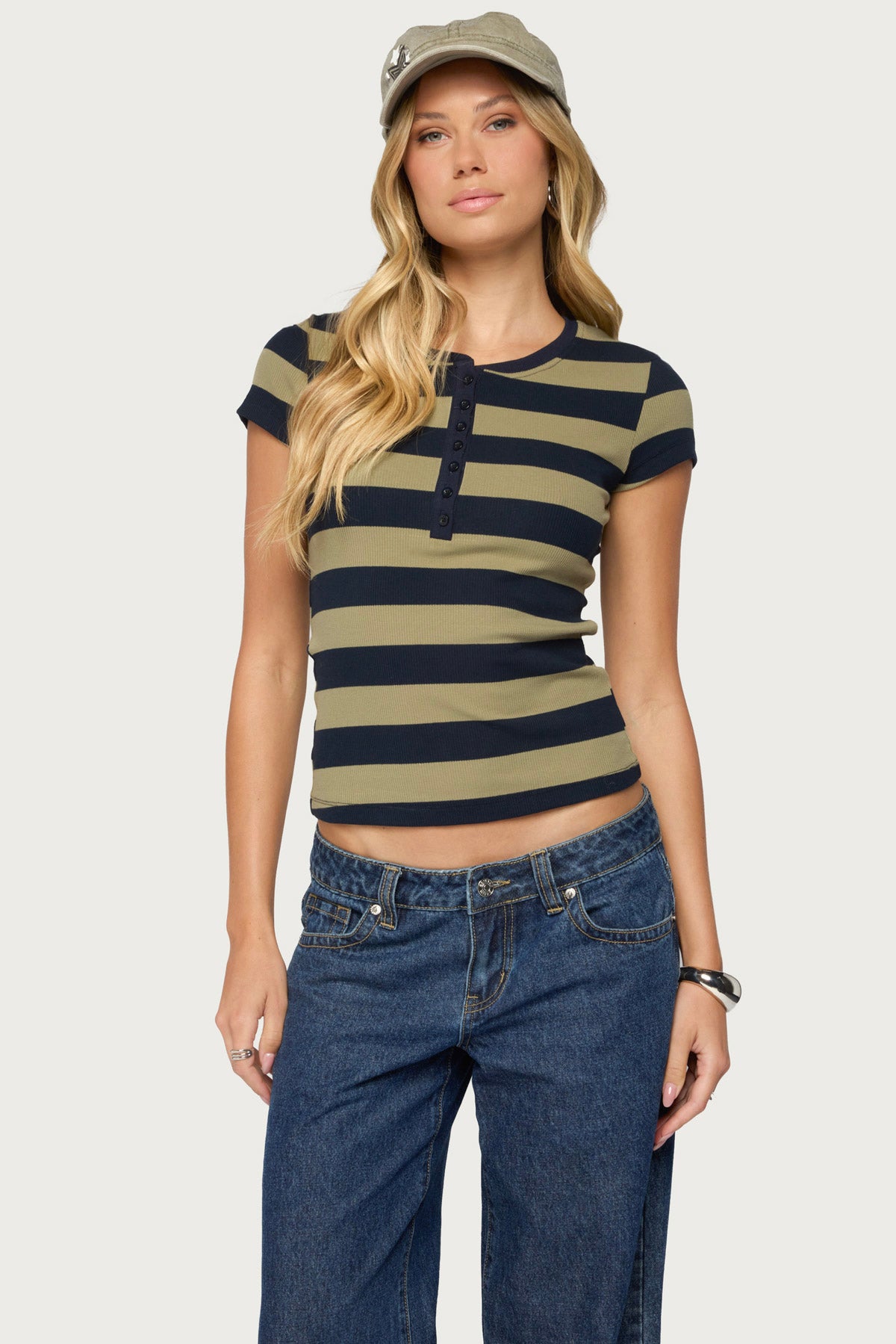 Rhianon Striped Henley Top