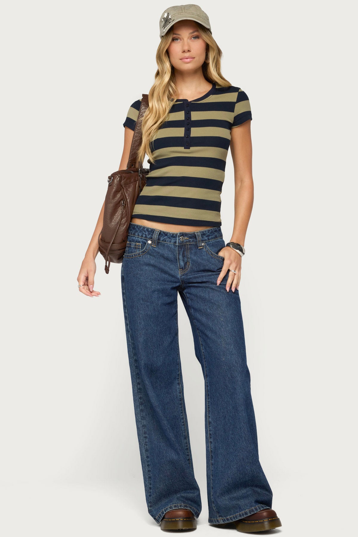 Rhianon Striped Henley Top