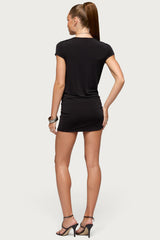 Sid Deep Cowl Neck Mini Dress