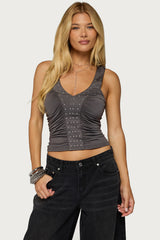 Whitt Studded Ruched Tank Top