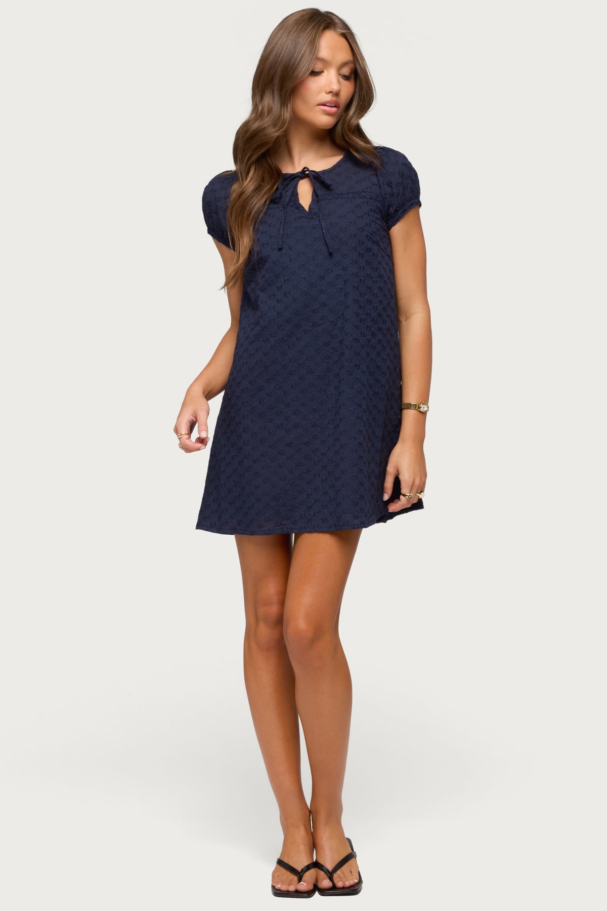 Mariella Lacey Eyelet Mini Dress