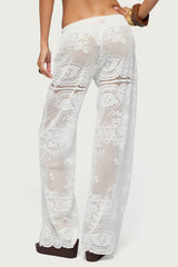 Milaya Sheer Crochet Straight Leg Pants