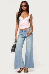 Troya Contrast Lacey Top