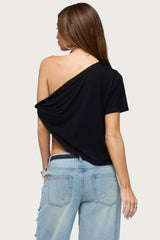 Asymmetric Twisted Off Shoulder Top