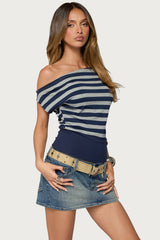 Kittie Striped Off Shoulder Top