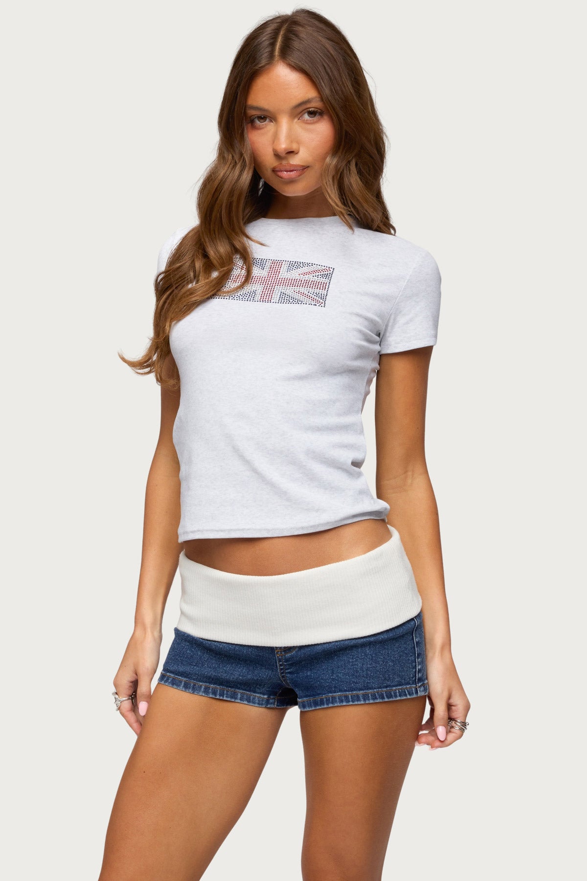 Uk Girl Rhinestone T Shirt
