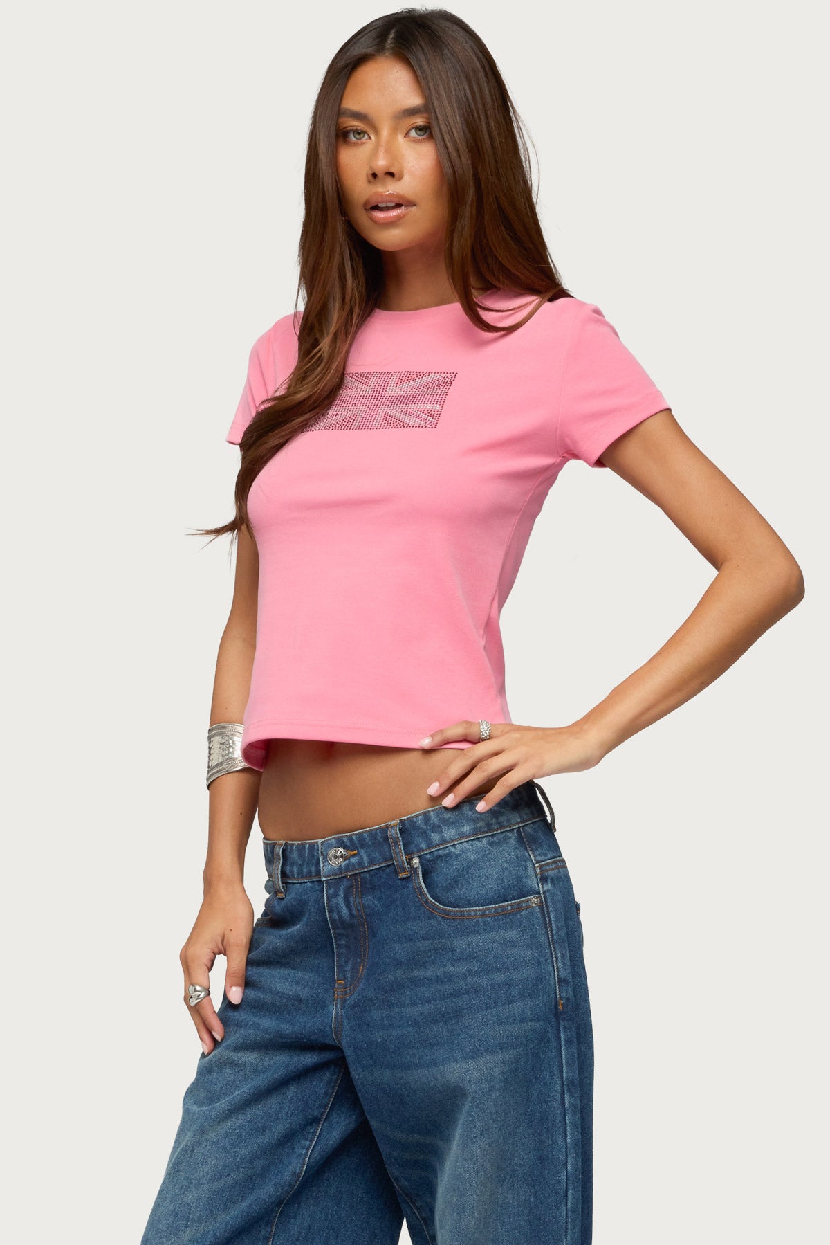 Uk Girl Rhinestone T Shirt