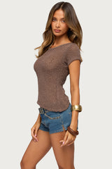 Sesi Asymmetric Textured Knit Top
