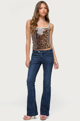 Dimitra Sequin Leopard Tank Top