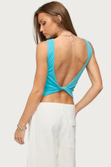 Rondah Twisted Backless Top