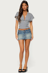 Chassidy Striped Flutter Top